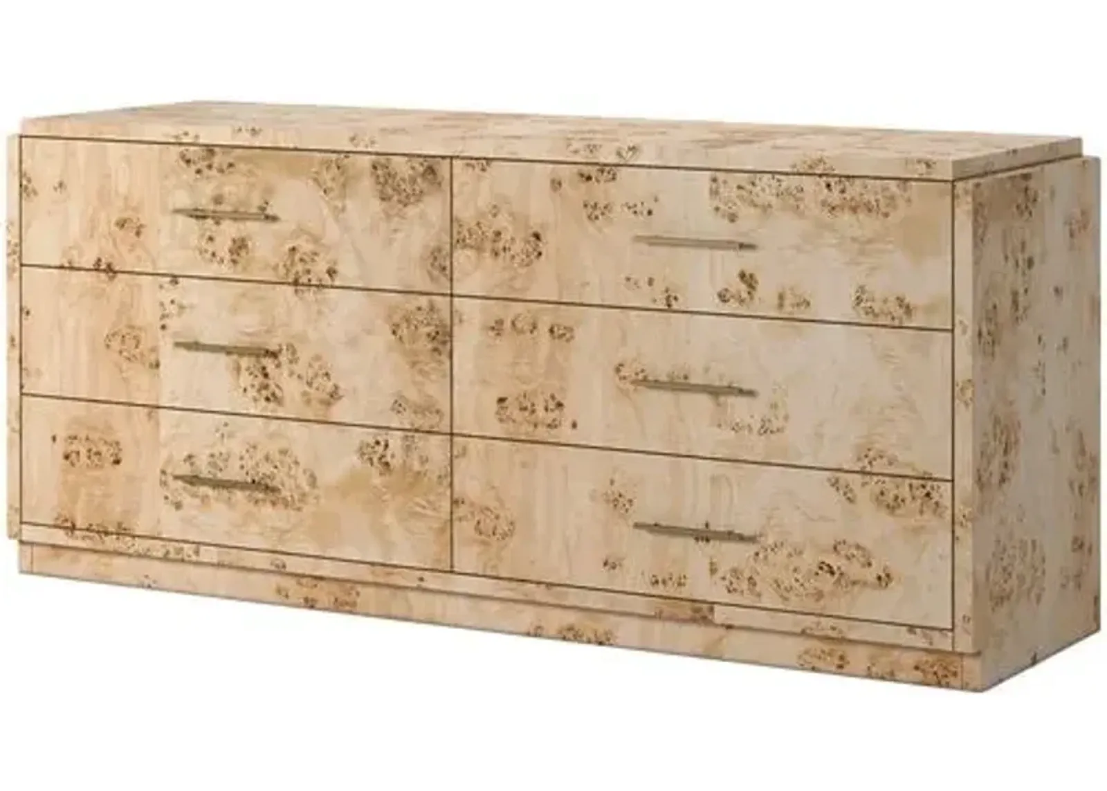 Jackson Burl 6-Drawer Dresser - Tulsi Home - Brown