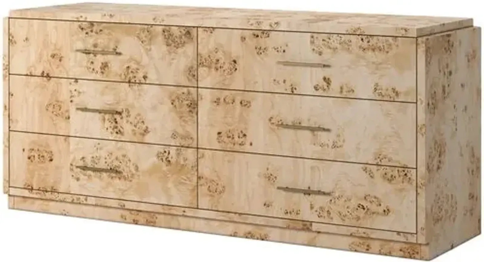 Jackson Burl 6-Drawer Dresser - Tulsi Home - Brown