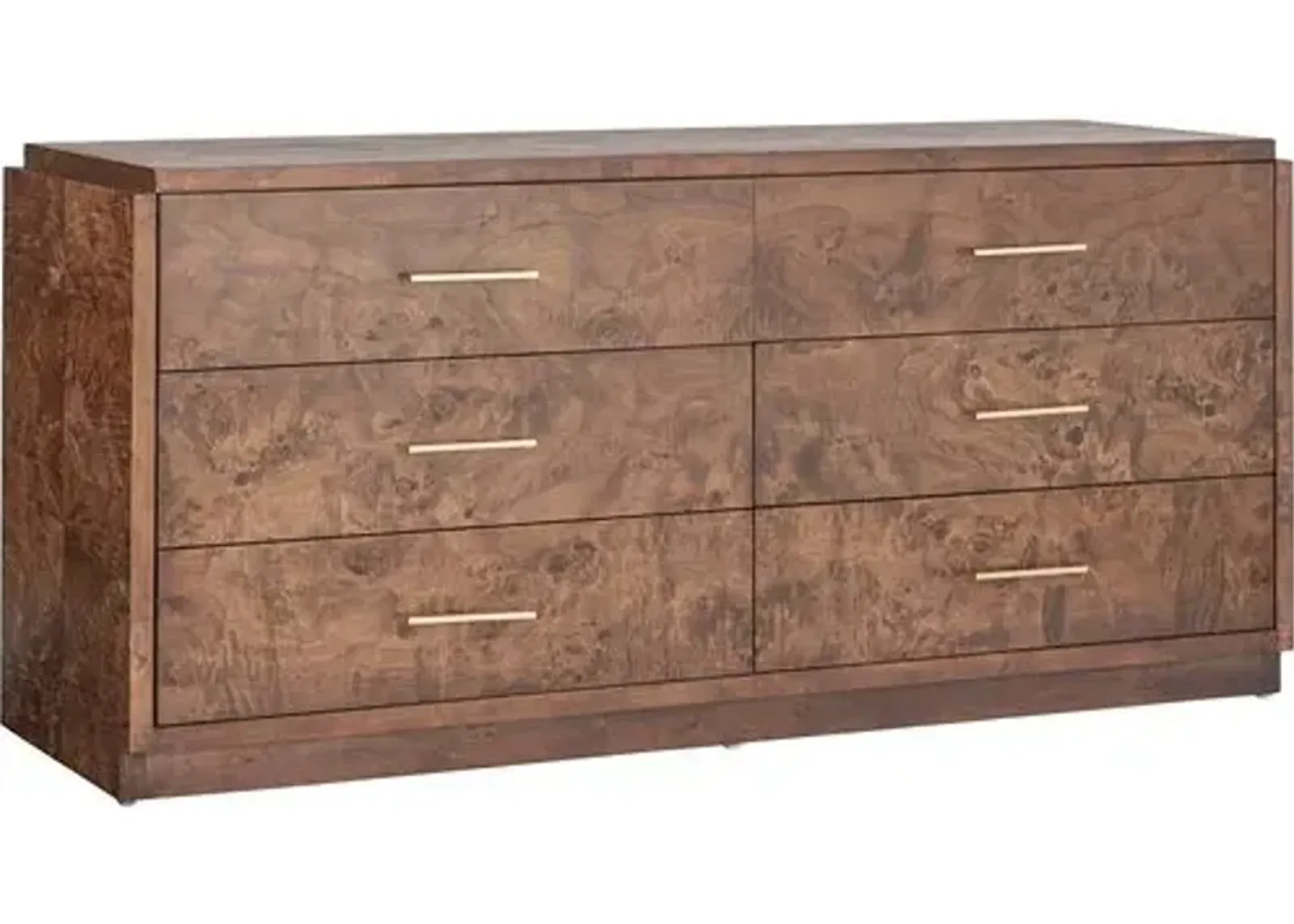 Jackson Burl 6-Drawer Dresser - Tulsi Home - Brown