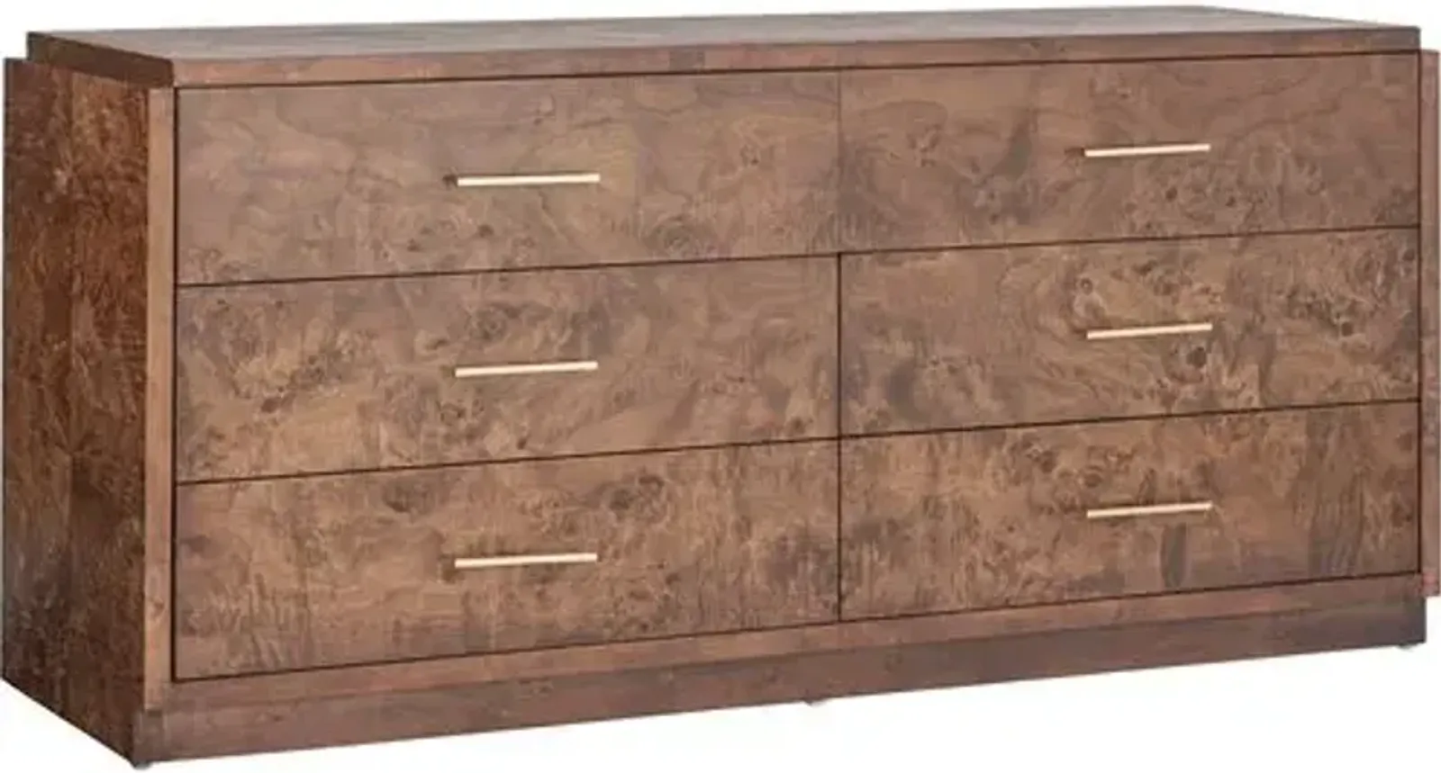 Jackson Burl 6-Drawer Dresser - Tulsi Home - Brown