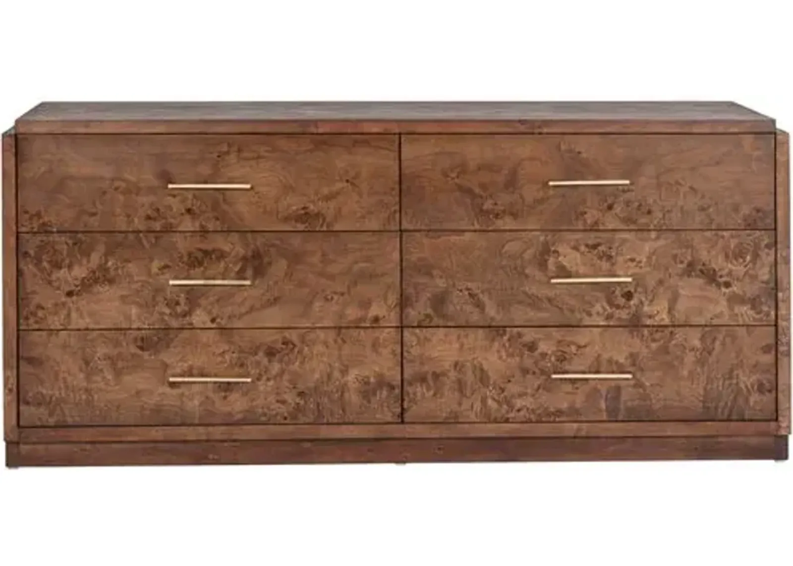 Jackson Burl 6-Drawer Dresser - Tulsi Home - Brown