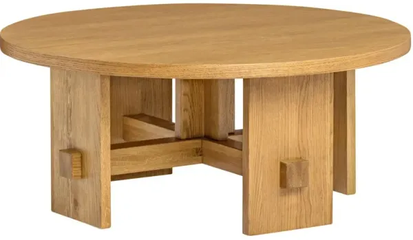 Federico Round Oak Coffee Table, Honey