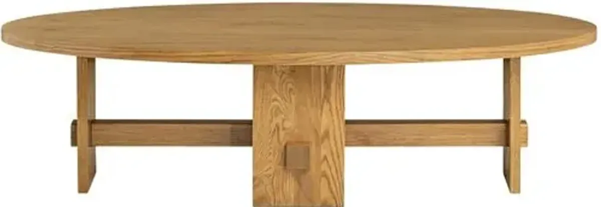 Federico Oval Oak Coffee Table - Honey - Tulsi Home - Brown