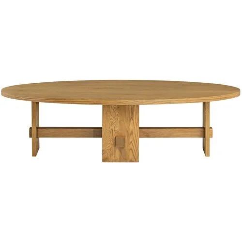 Federico Oval Oak Coffee Table - Honey - Tulsi Home - Brown