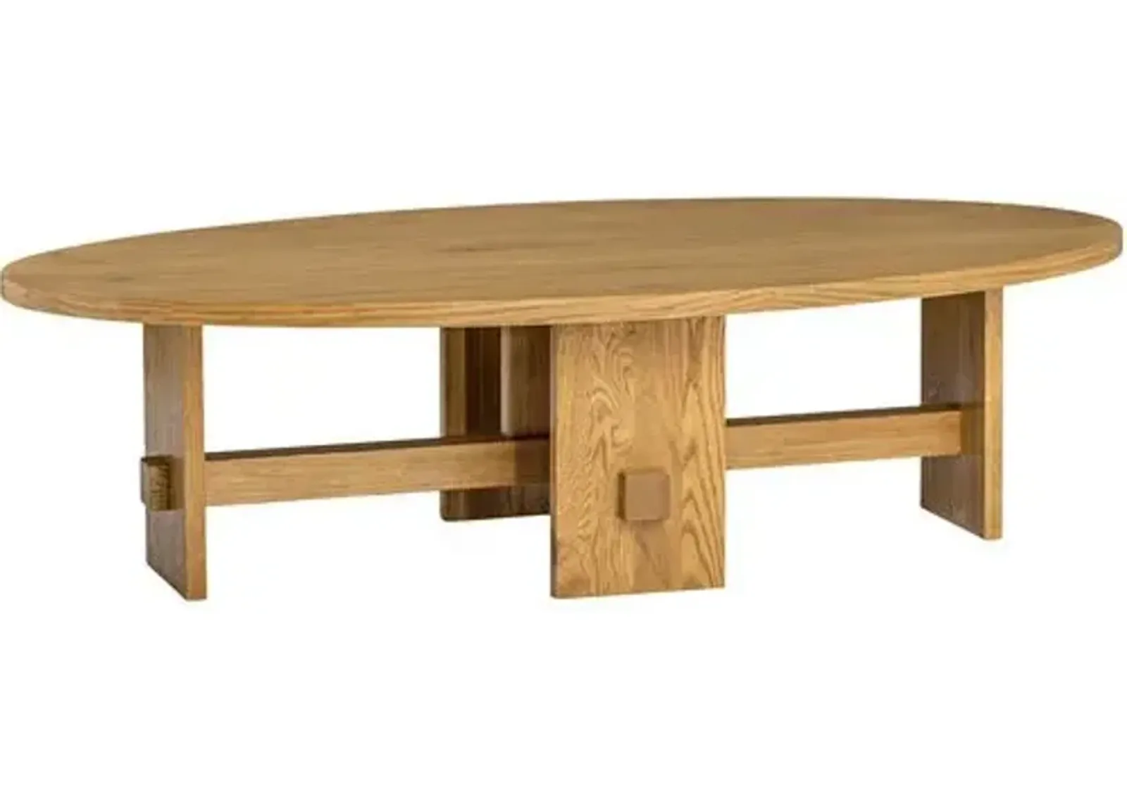 Federico Oval Oak Coffee Table - Honey - Tulsi Home - Brown