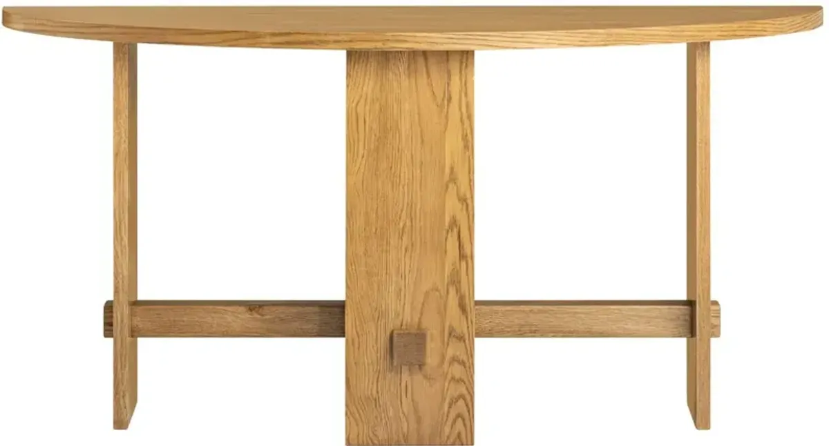 Federico Demilune Oak Console Table, Honey