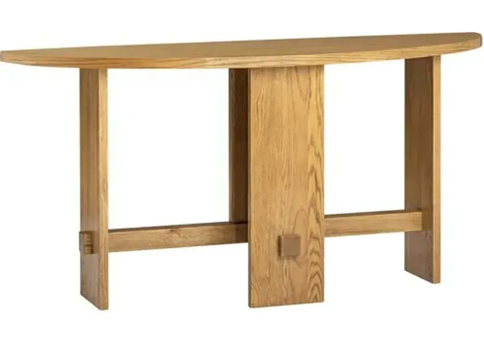 Federico Demilune Oak Console Table - Honey - Tulsi Home - Brown