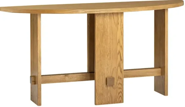 Federico Demilune Oak Console Table, Honey