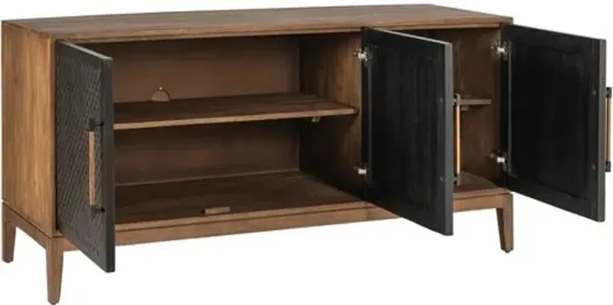 Tate 3-Drawer Cabinet - Brown/Black - Tulsi Home