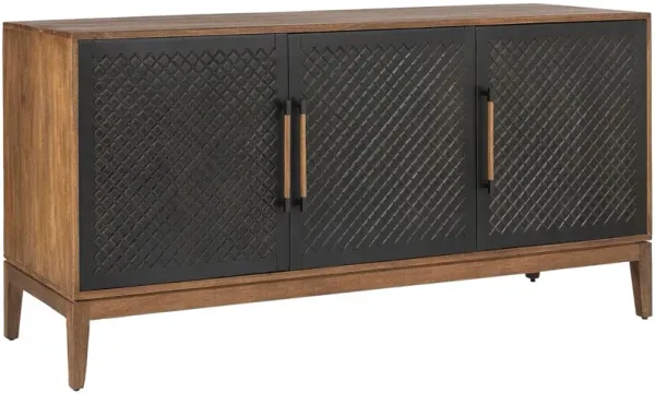 Tate 3-Door Cabinet, Brown/Black