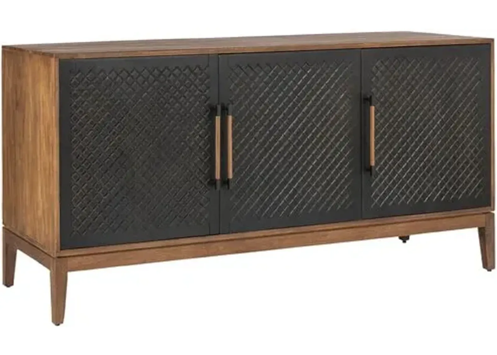 Tate 3-Drawer Cabinet - Brown/Black - Tulsi Home