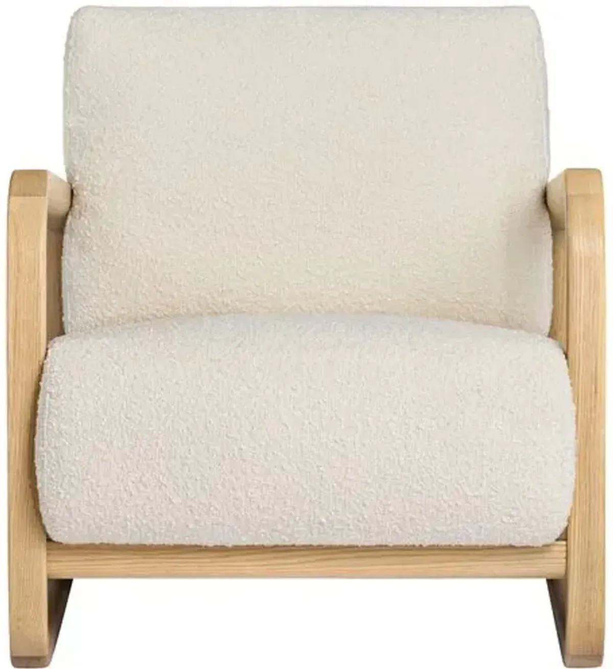 Nolan Lounge Chair - Natural/Ivory Boucle - Tulsi Home - Brown