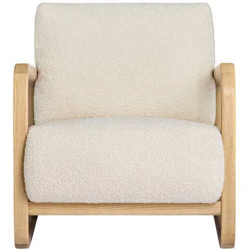 Nolan Lounge Chair - Natural/Ivory Boucle - Tulsi Home - Brown