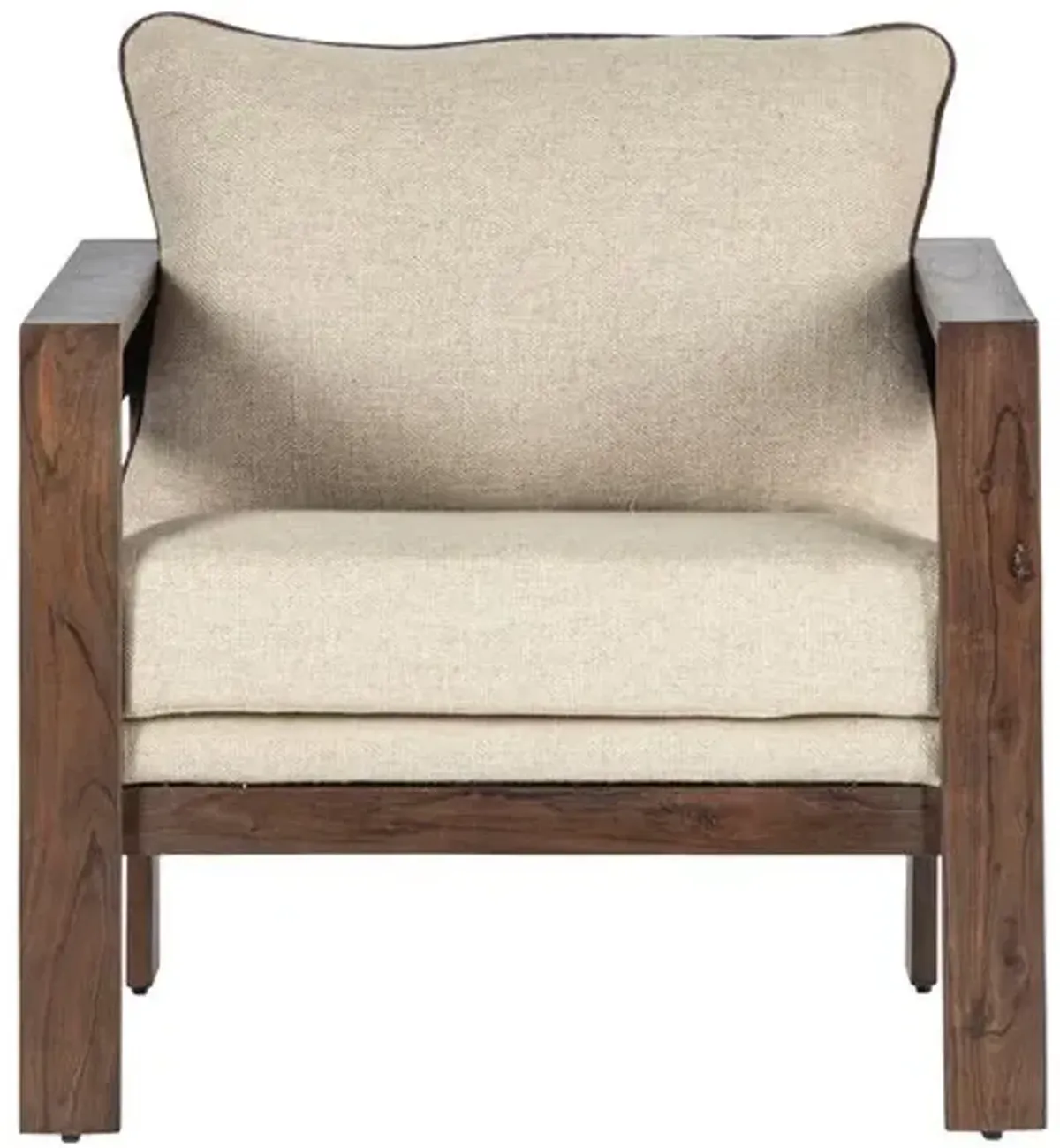 Federico Occasional Armchair - Walnut/Natural Linen - Tulsi Home - Brown