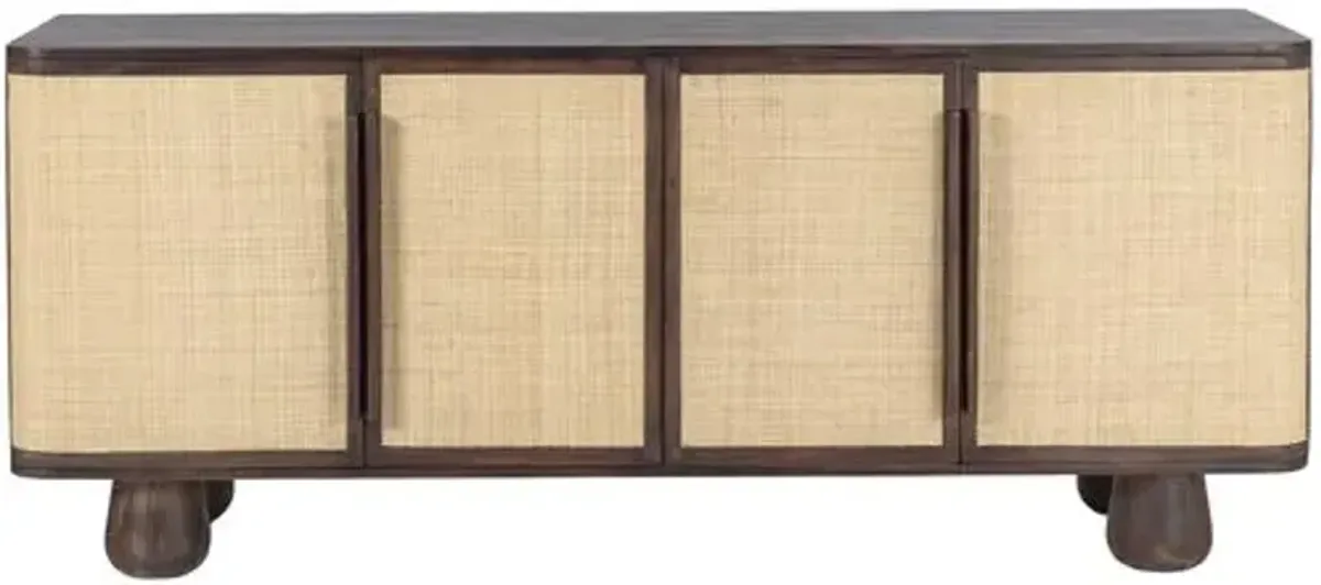 Greyson Buffet Cabinet - Dark Brown/Natural - Tulsi Home