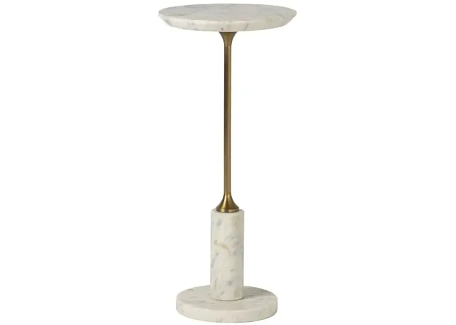 Posie Marble Drink Table - White/Grey - Tulsi Home