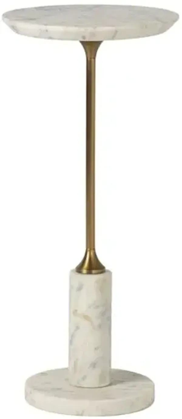 Posie Marble Drink Table - Tulsi Home - White