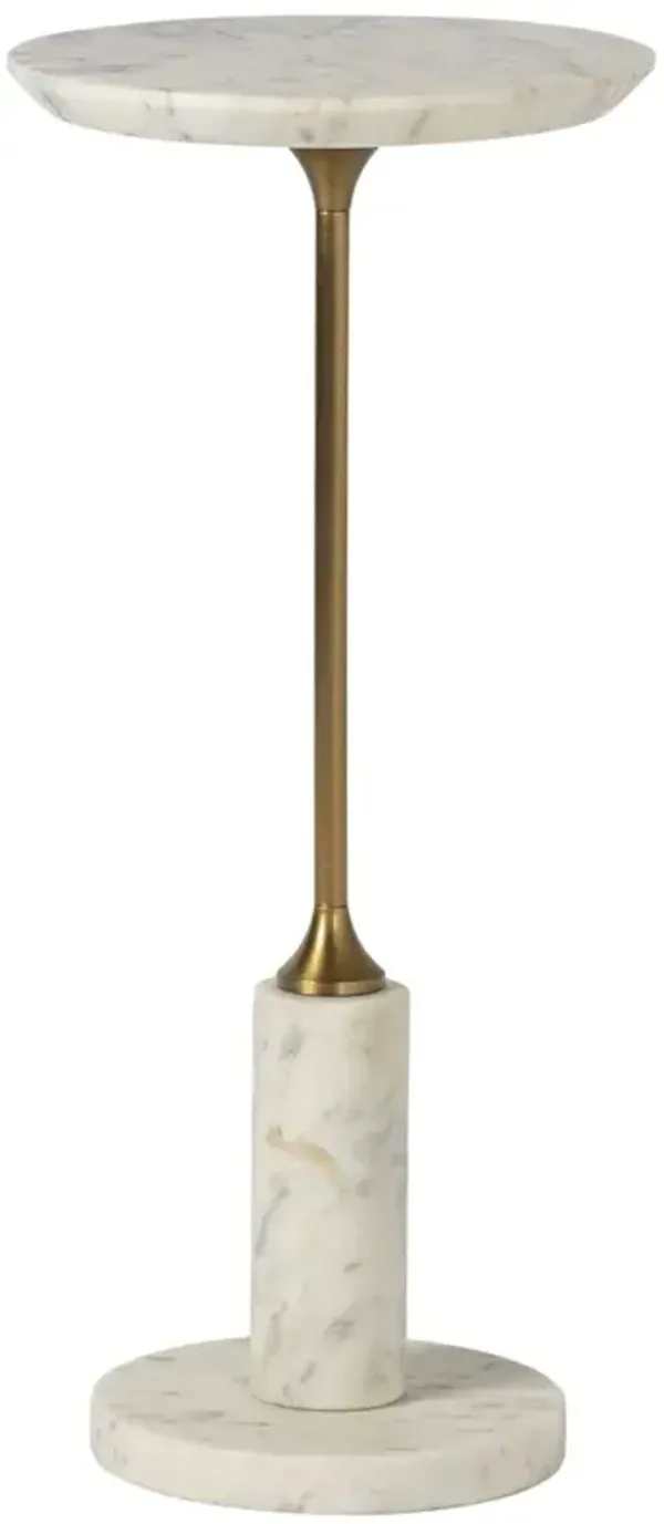 Posie Marble Drink Table - Tulsi Home - White