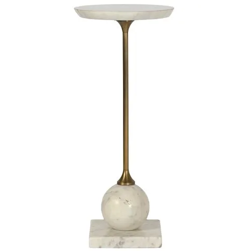 Uma Drink Table - White/Grey Marble - Tulsi Home