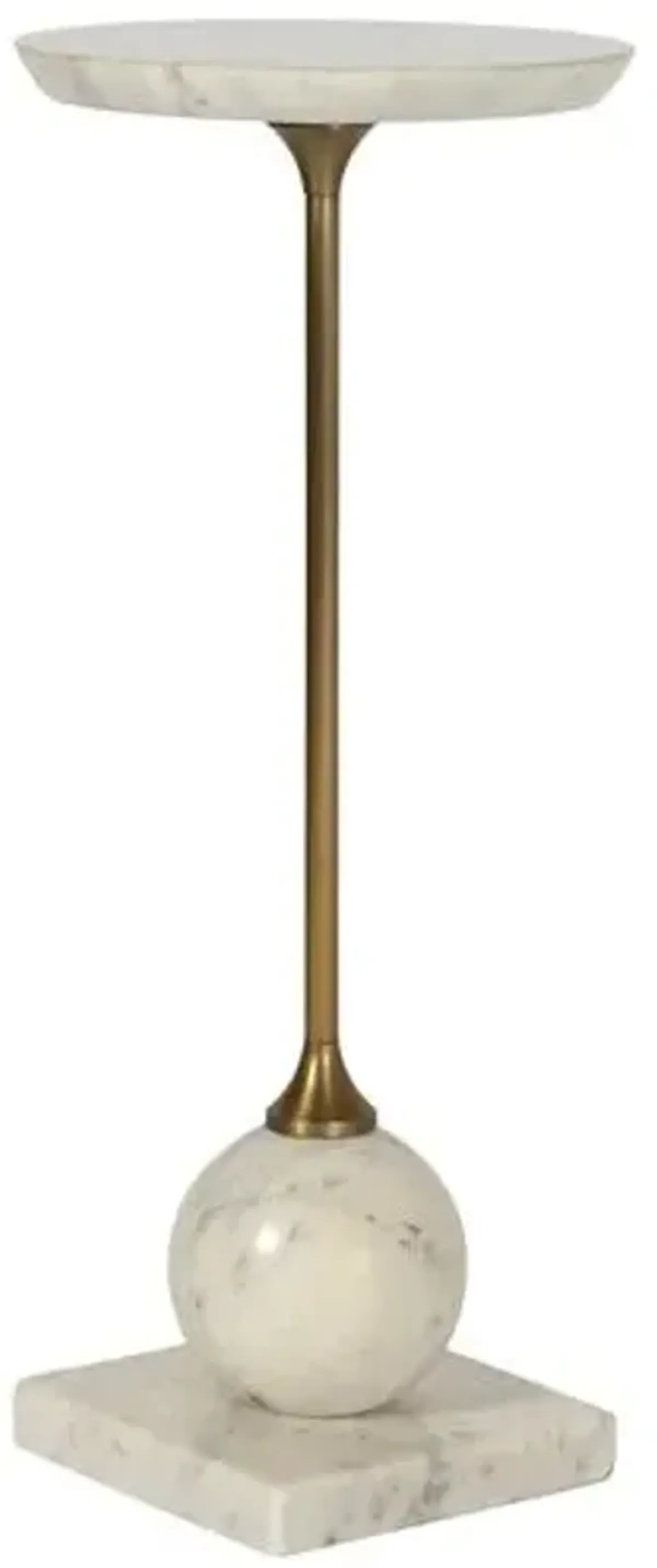 Uma Marble Drink Table - Tulsi Home - White