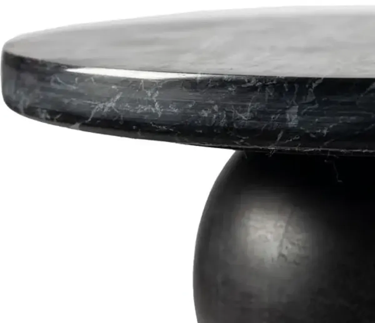 Scout Marble Top Drink Table - Black - Tulsi Home