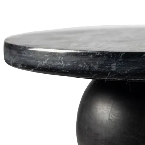 Scout Marble Top Drink Table - Black - Tulsi Home