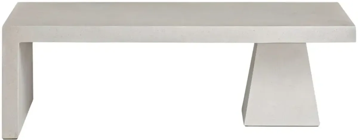 Jules Indoor/Outdoor Obelisk Coffee Table, Textured White