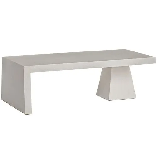 Jules Indoor/Outdoor Obelisk Coffee Table - Textured White - Tulsi Home