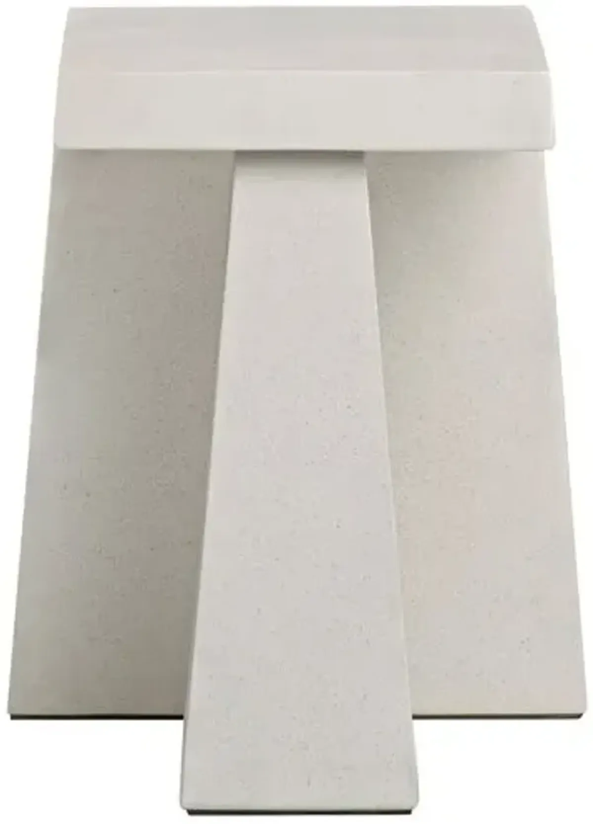 Jules Indoor/Outdoor Obelisk Side Table - Textured White - Tulsi Home