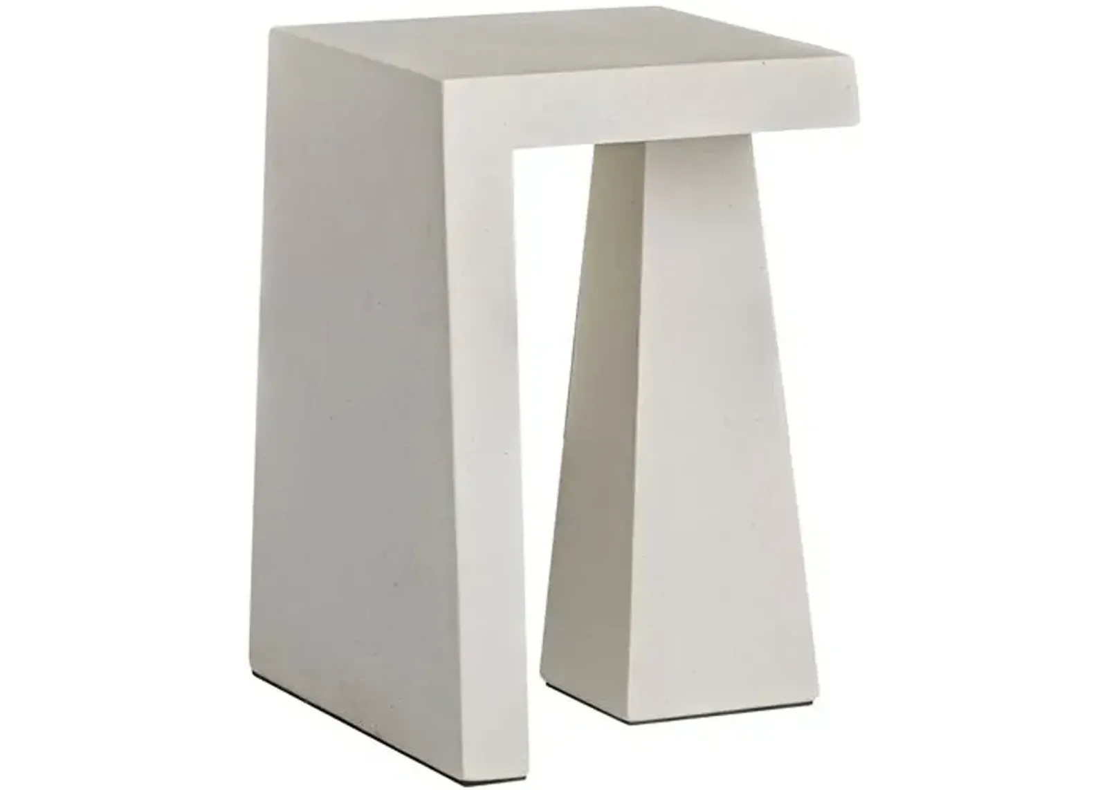 Jules Indoor/Outdoor Obelisk Side Table - Textured White - Tulsi Home