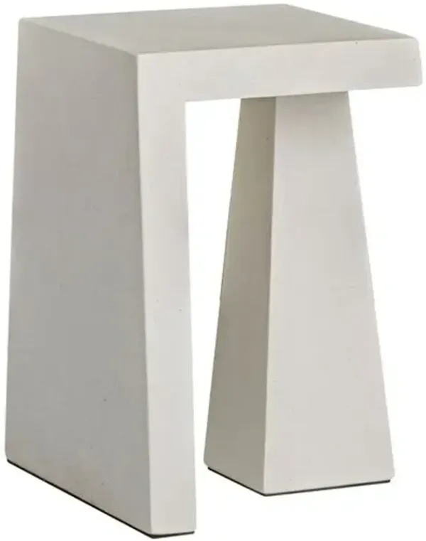 Jules Indoor/Outdoor Obelisk Side Table - Textured White - Tulsi Home