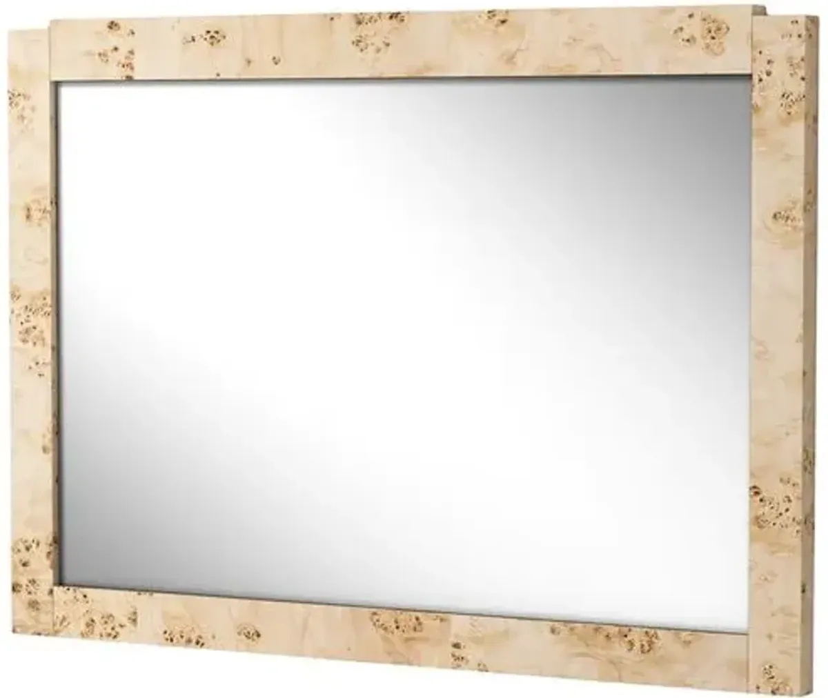 Jackson Burl Wall/Mantle Mirror - Tulsi Home - Beige