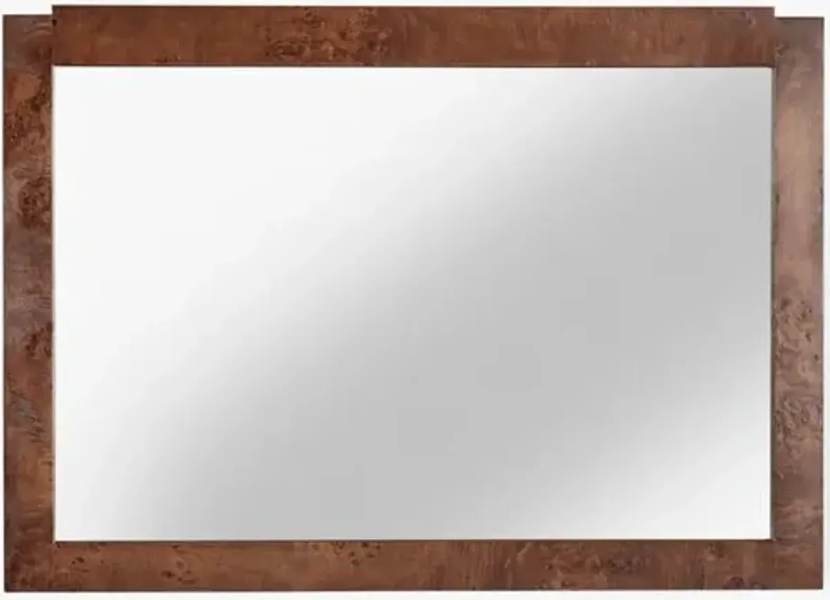 Jackson Burl Wall/Mantle Mirror - Tulsi Home - Brown