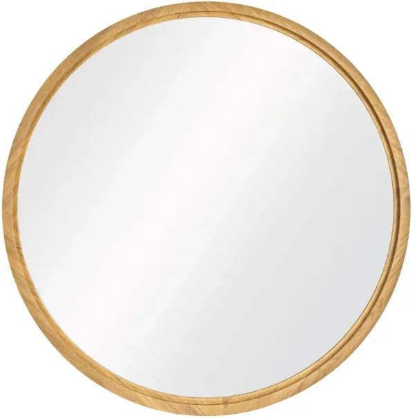 Kuba Oak Round Wall Mirror
