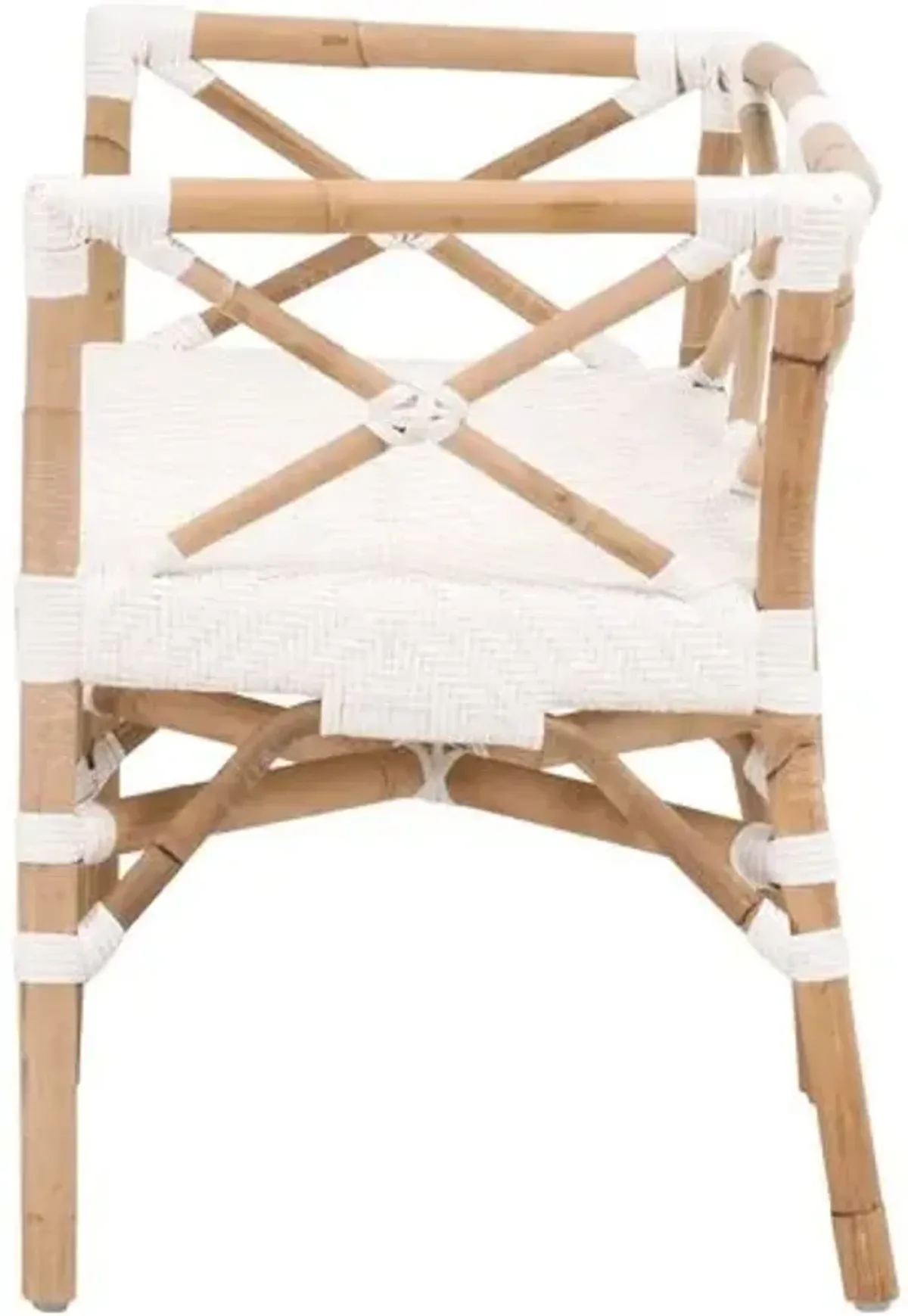 Cayman Rattan Bench - Natural/White