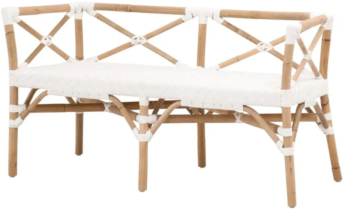 Cayman Rattan Bench - Natural/White