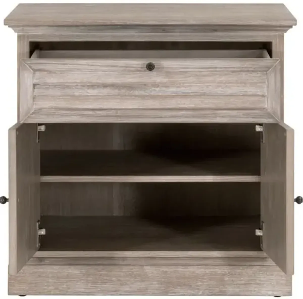 August 1-Drawer/2-Door Nightstand - Natural Gray Acacia