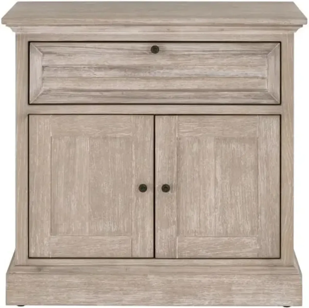 August 1-Drawer/2-Door Nightstand - Natural Gray Acacia