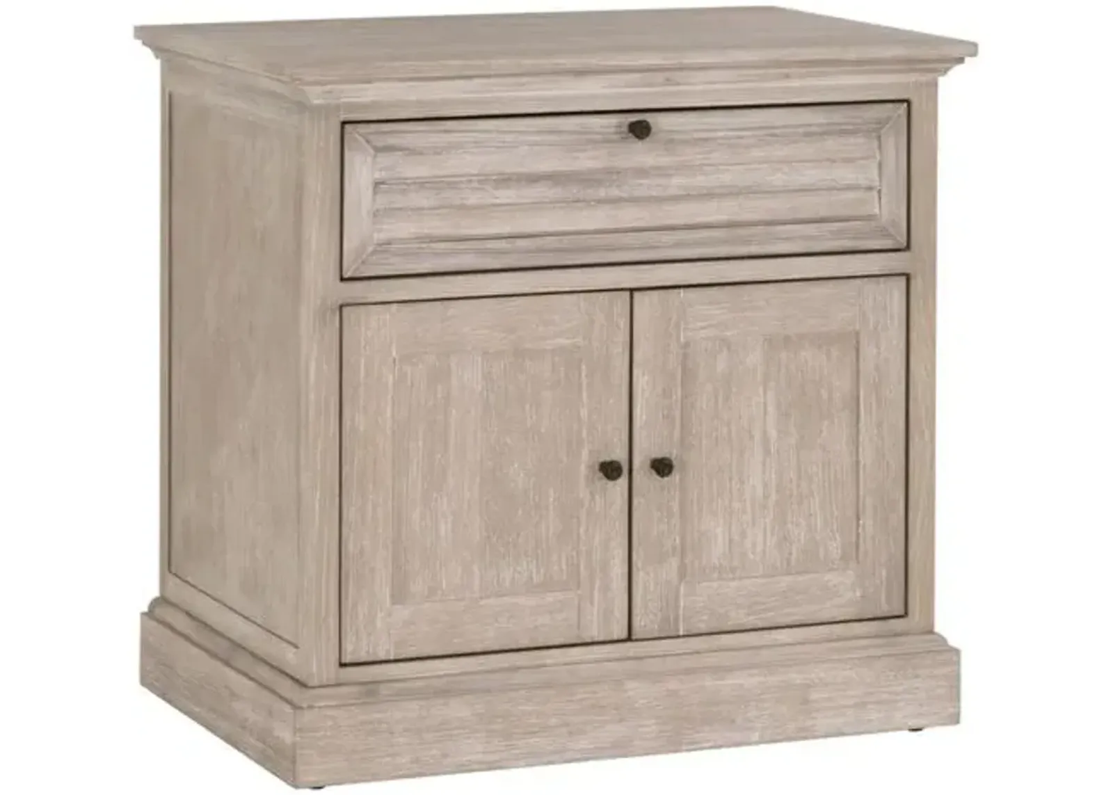 August 1-Drawer/2-Door Nightstand - Natural Gray Acacia