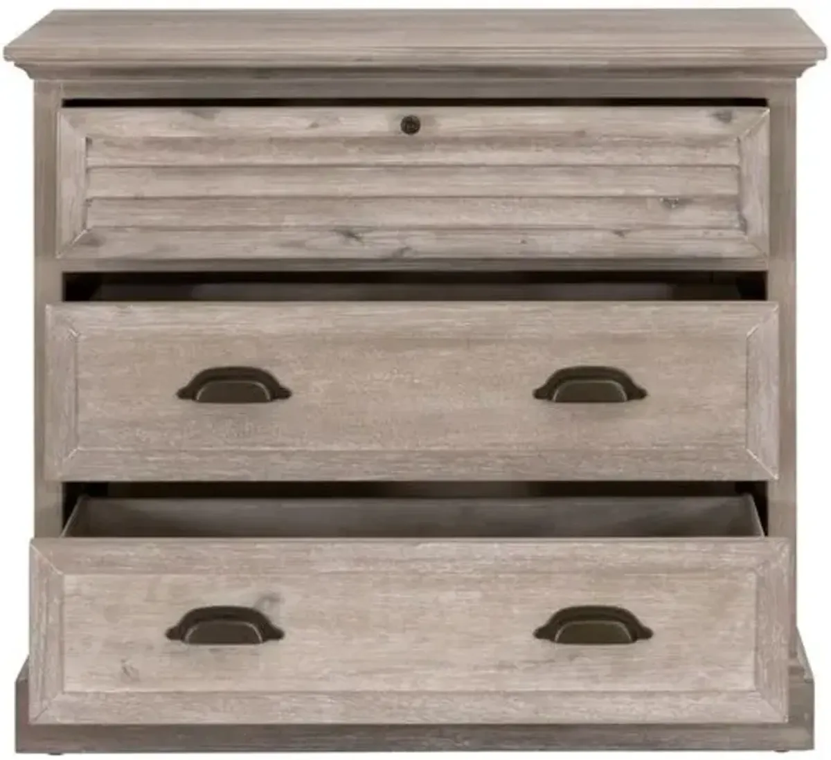 August 3-Drawer Nightstand - Natural Gray Acacia