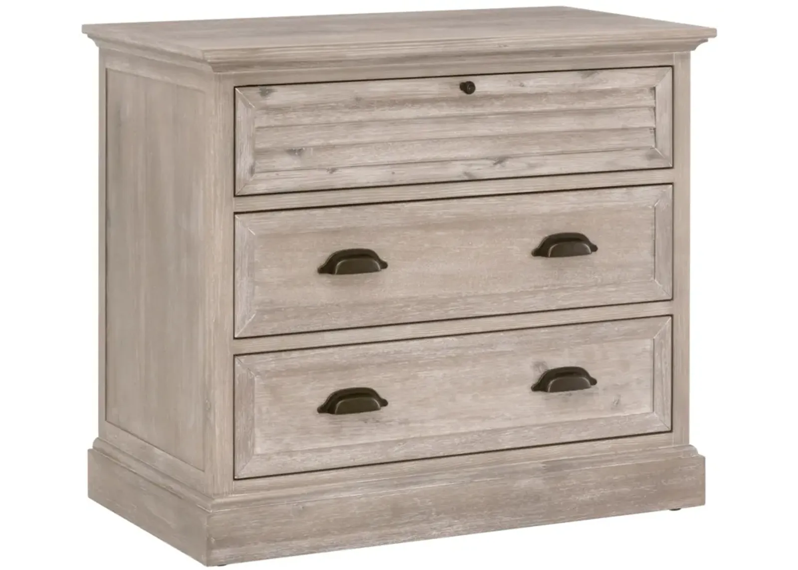 August 3-Drawer Nightstand - Natural Gray Acacia