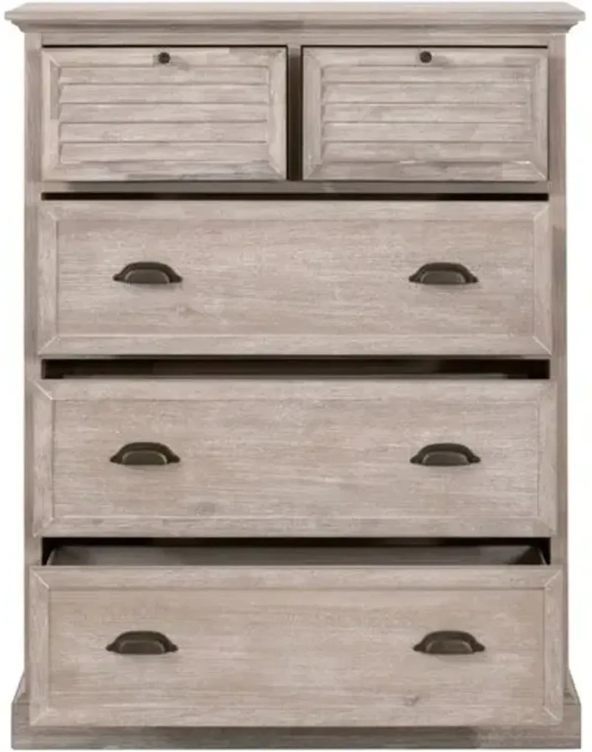 August 5-Drawer High Chest - Natural Gray Acacia - Brown