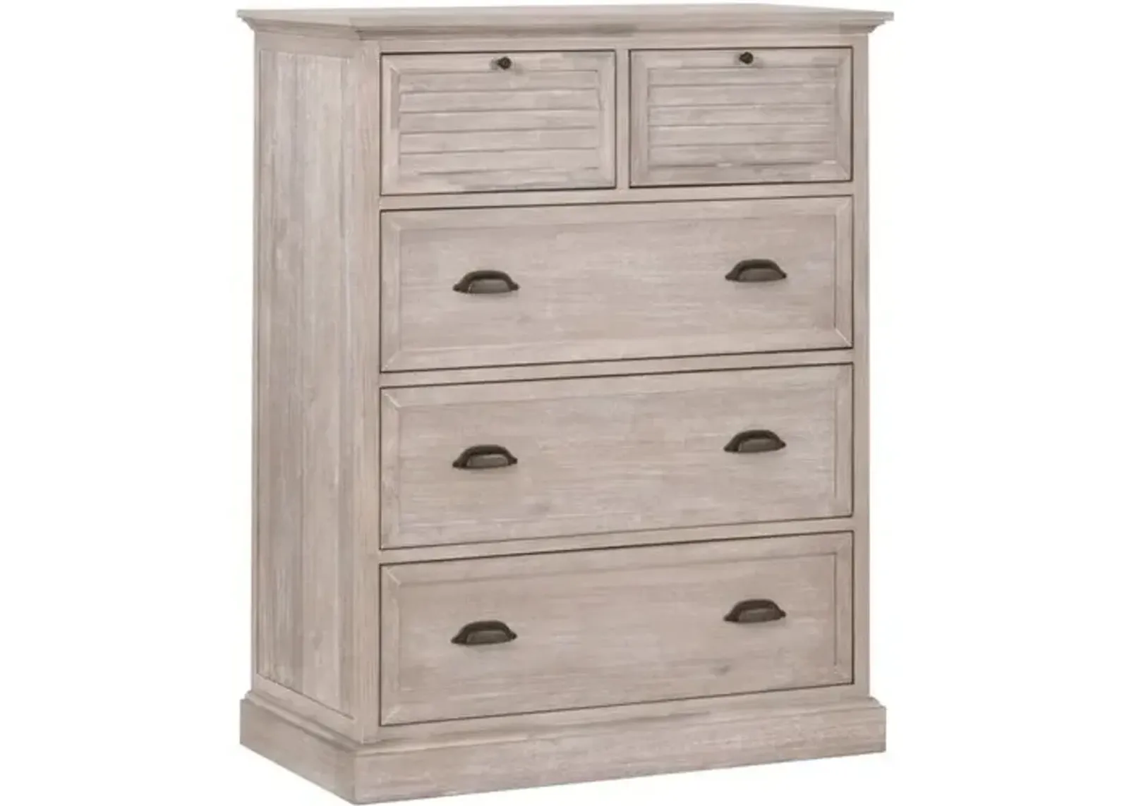 August 5-Drawer High Chest - Natural Gray Acacia - Brown