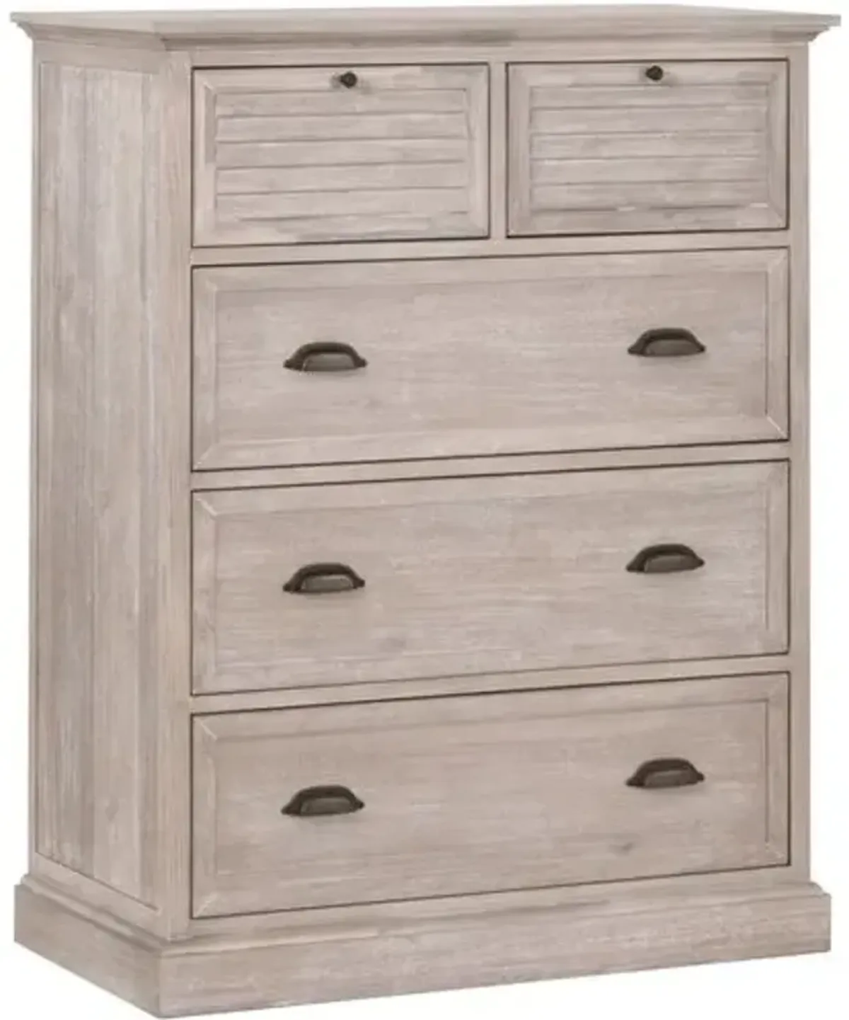 August 5-Drawer High Chest - Natural Gray Acacia - Brown