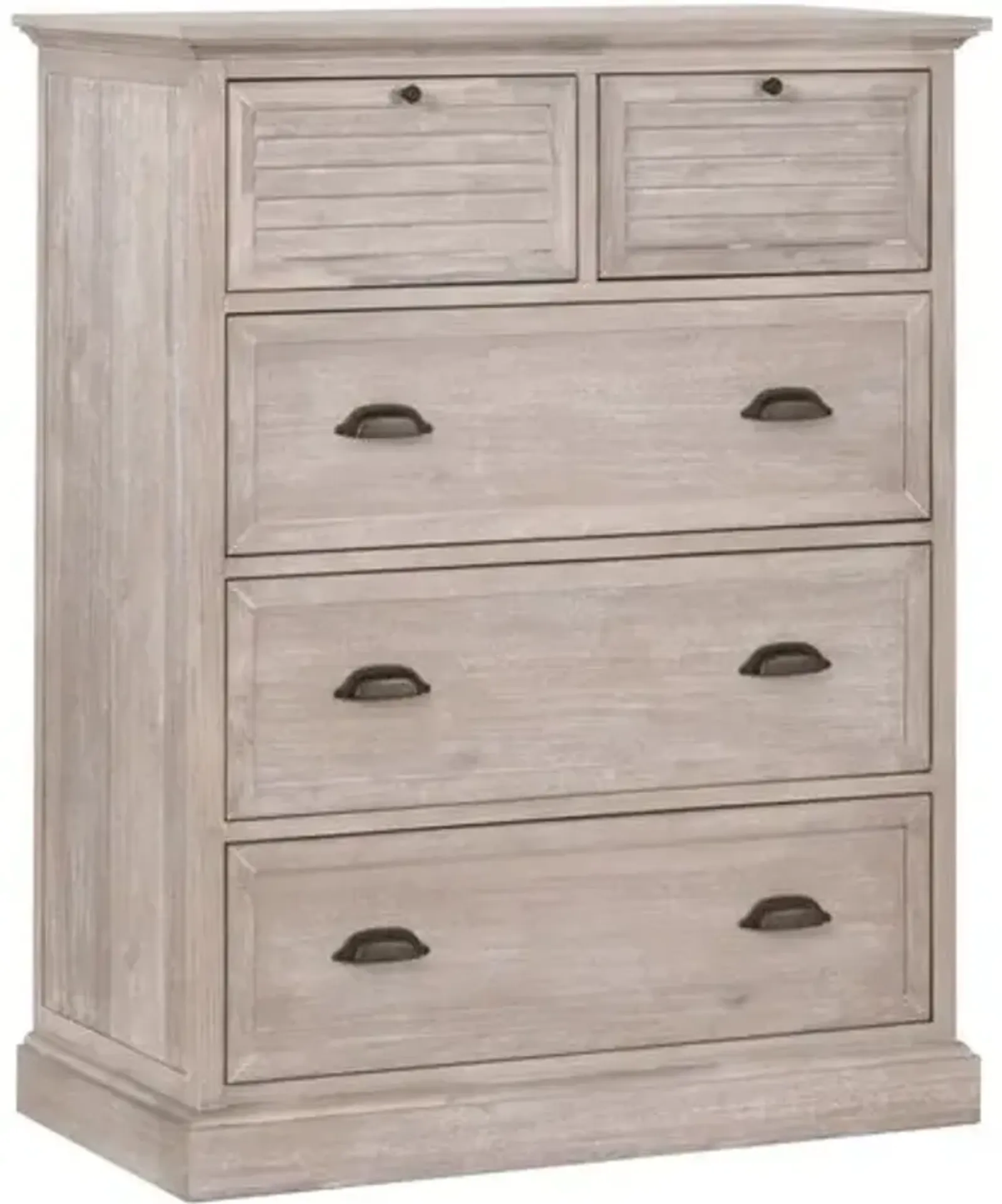 August 5-Drawer High Chest - Natural Gray Acacia - Brown