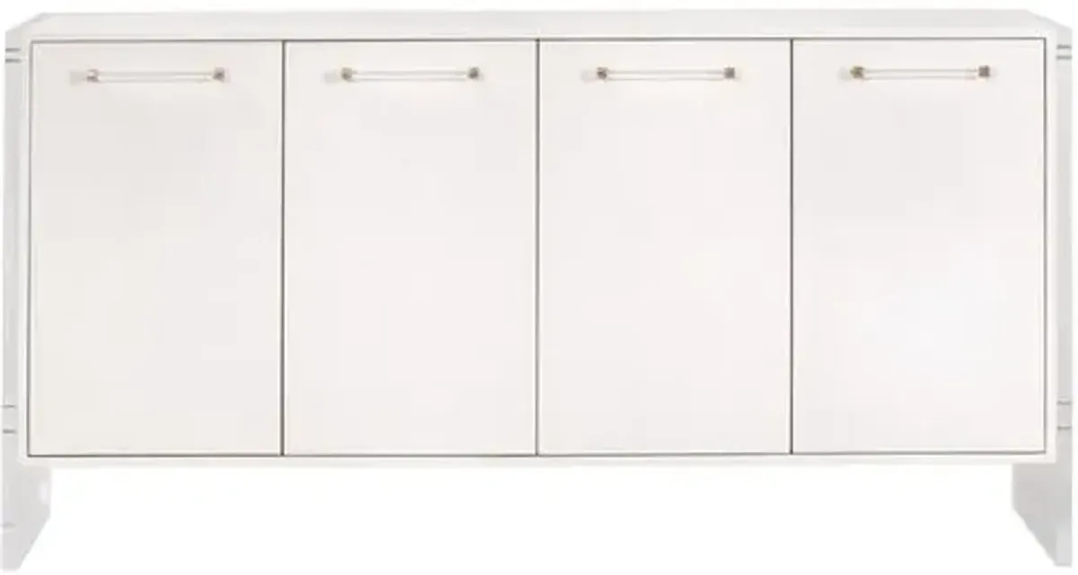 Regan Shagreen Media Sideboard - Pearl/Lucite - White