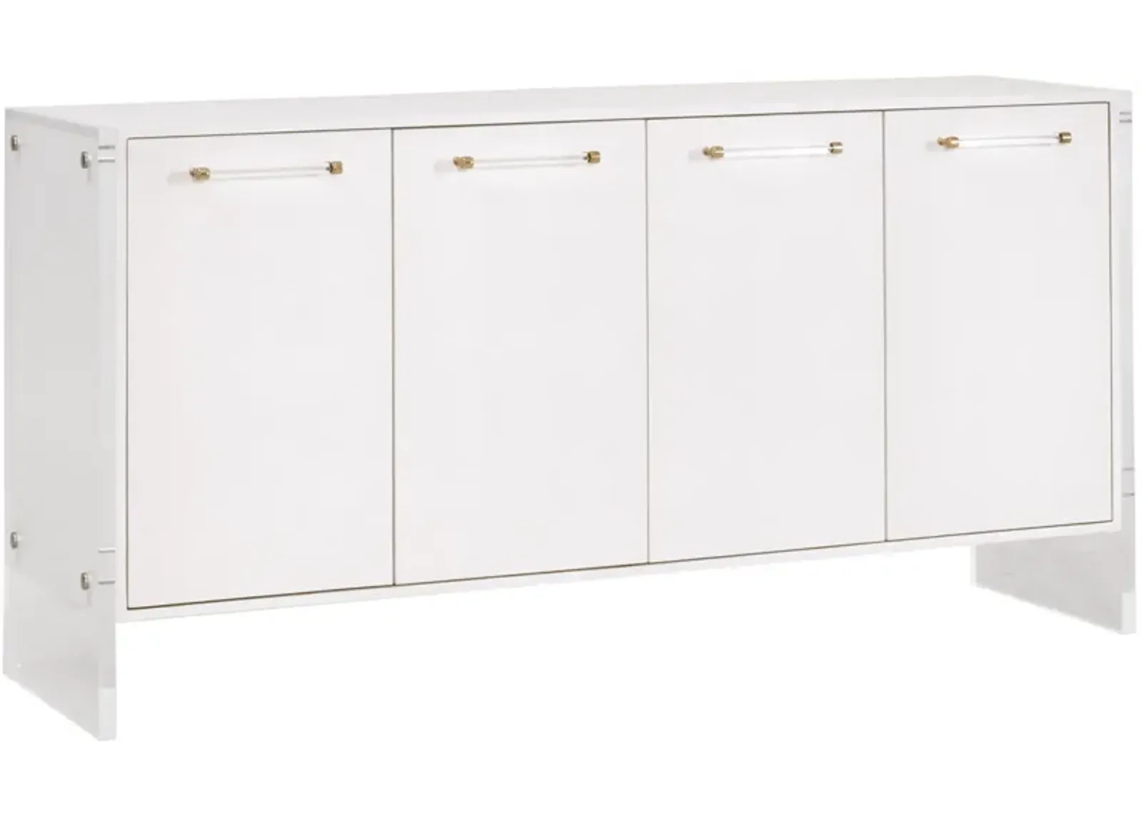 Ragen Shagreen Media Sideboard - Pearl/Lucite - White