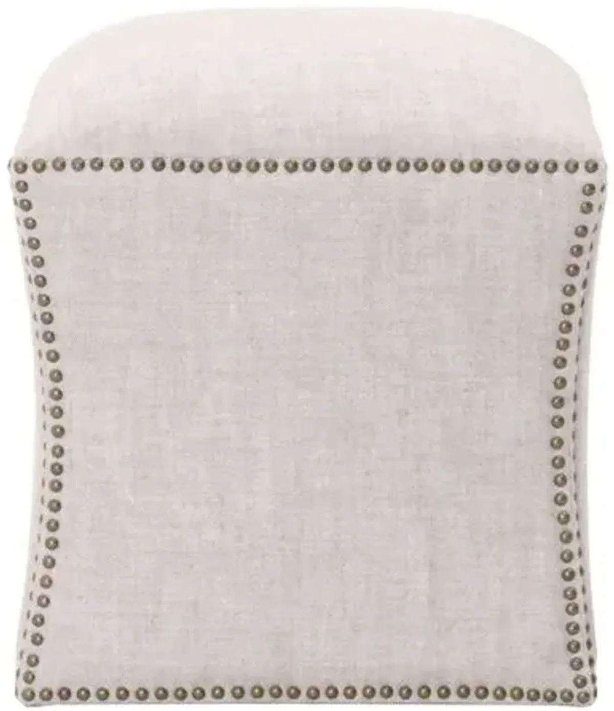 Darci Ottoman - Bisque French Linen - Brown