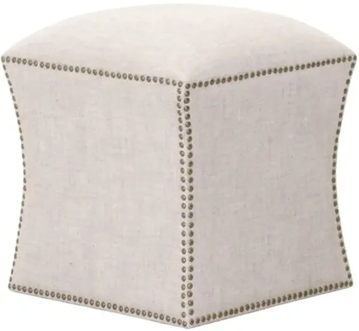 Darci Ottoman - Bisque French Linen - Brown