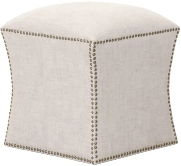 Darci Ottoman, Bisque French Linen